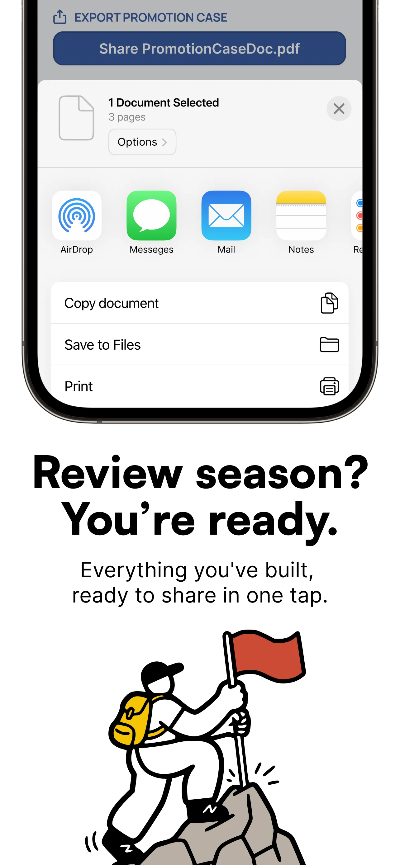 CareerClimb coaching prompt screen on iPhone